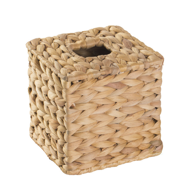 Bayou Breeze Carmel Water Hyacinth Wicker Square Tissue Box Cover